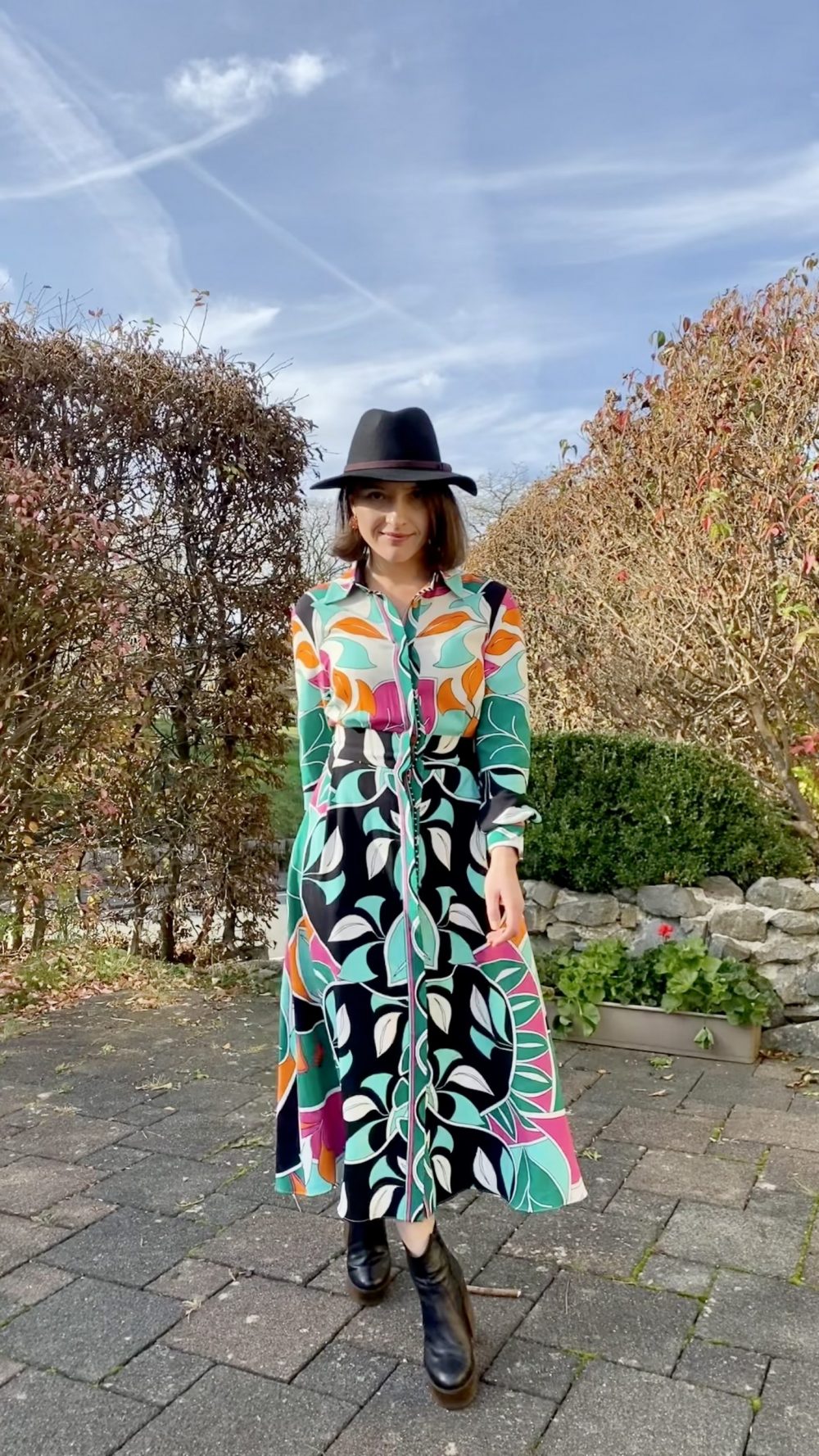 Hemdblusenkleid mit Print – Bild 3