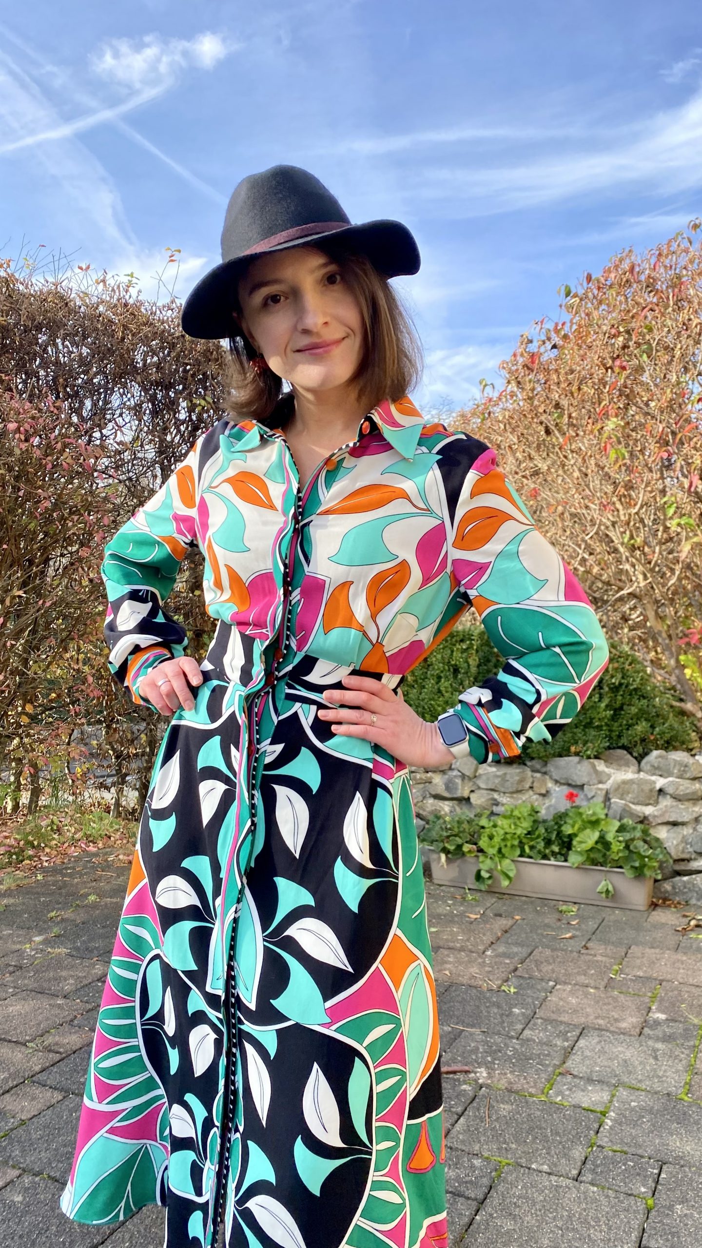 Hemdblusenkleid mit Print – Bild 5