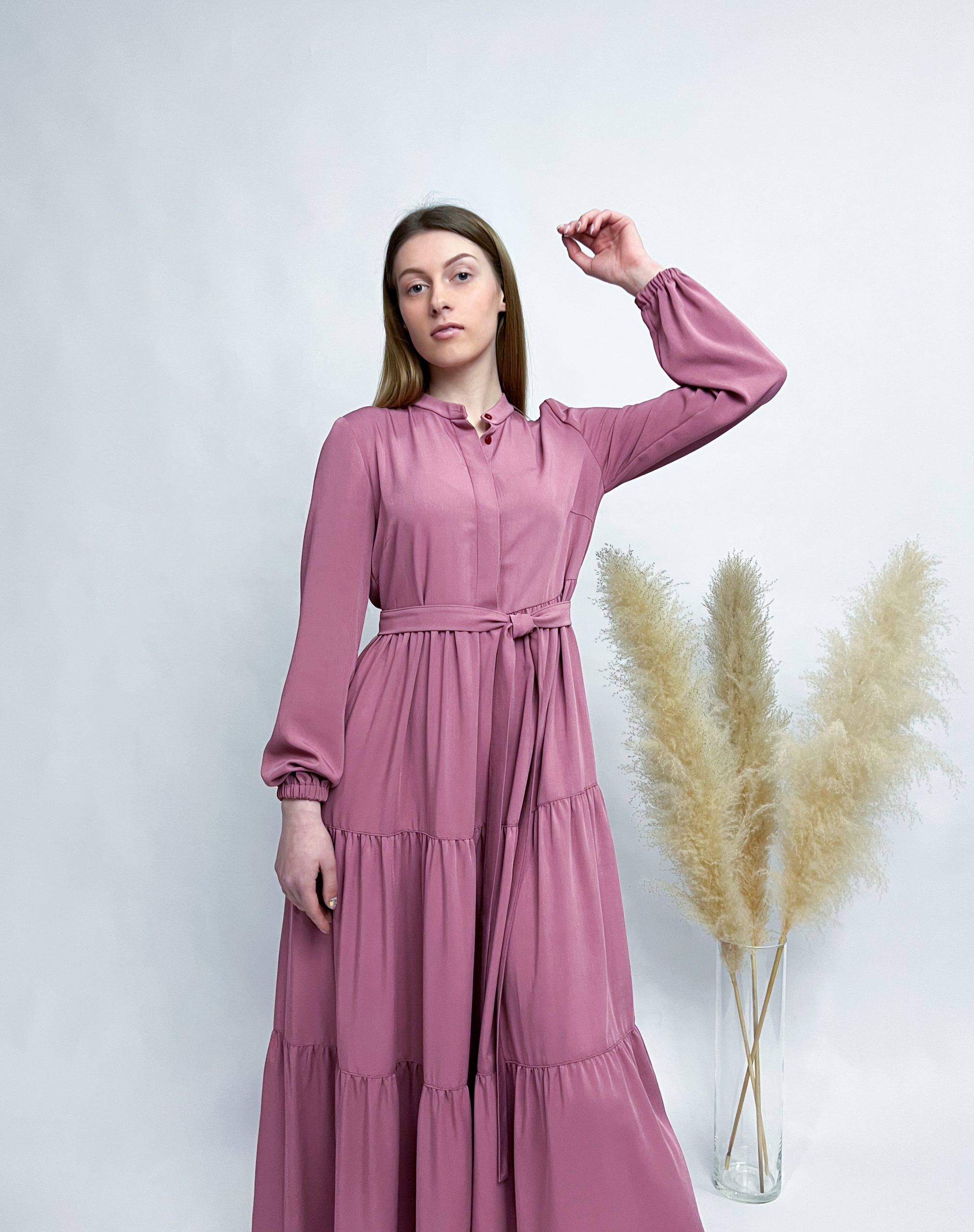 Kleid mit Stufenrock einfarbig – Bild 6