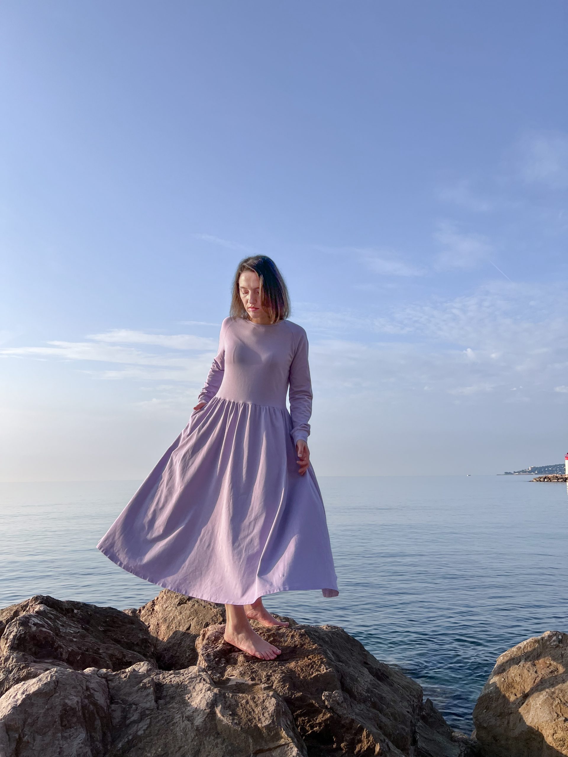 Dress with gathered skirt