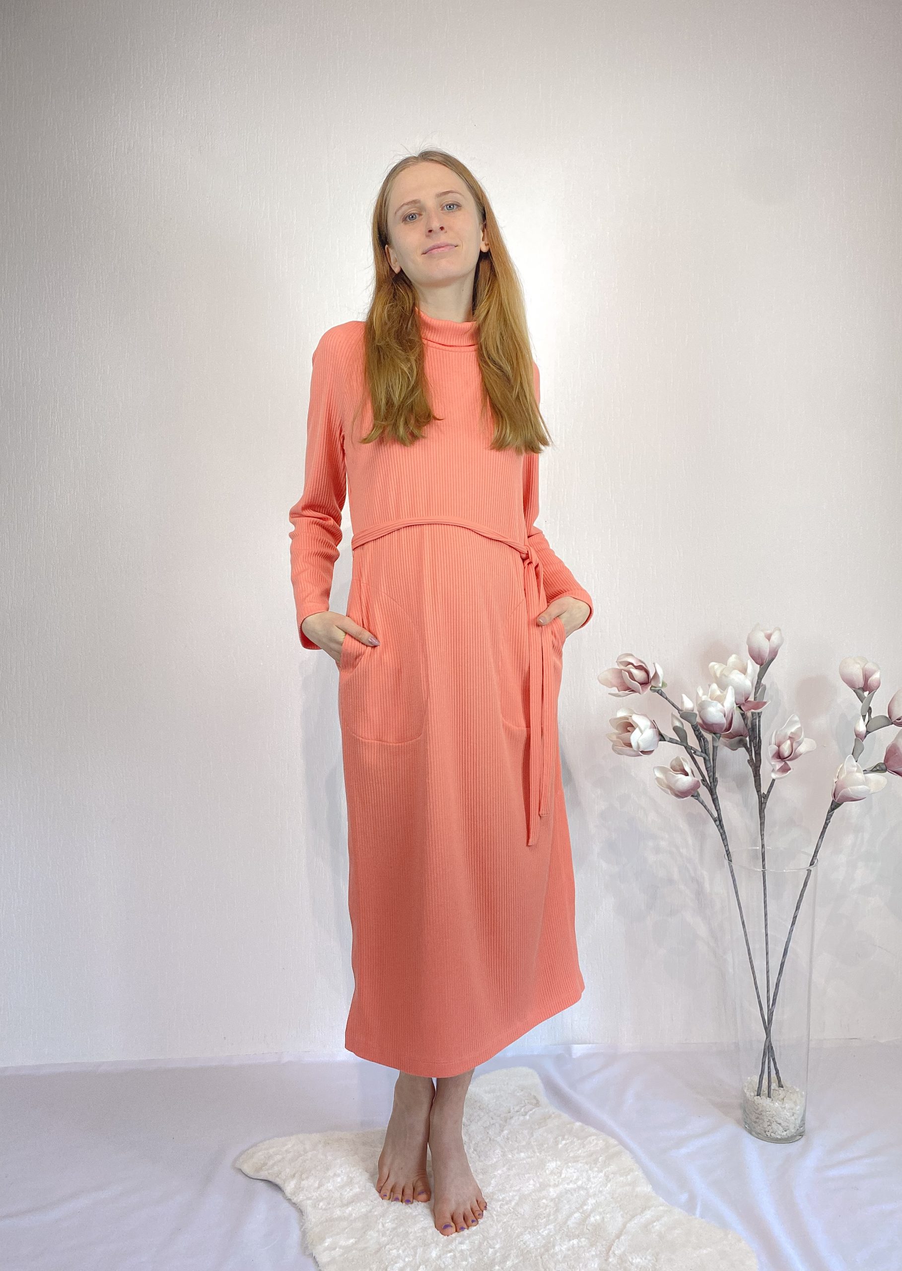 Long dress with turtleneck