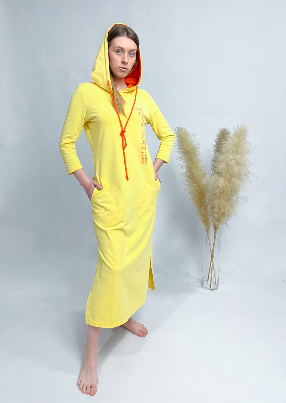 Tunic dress with hood