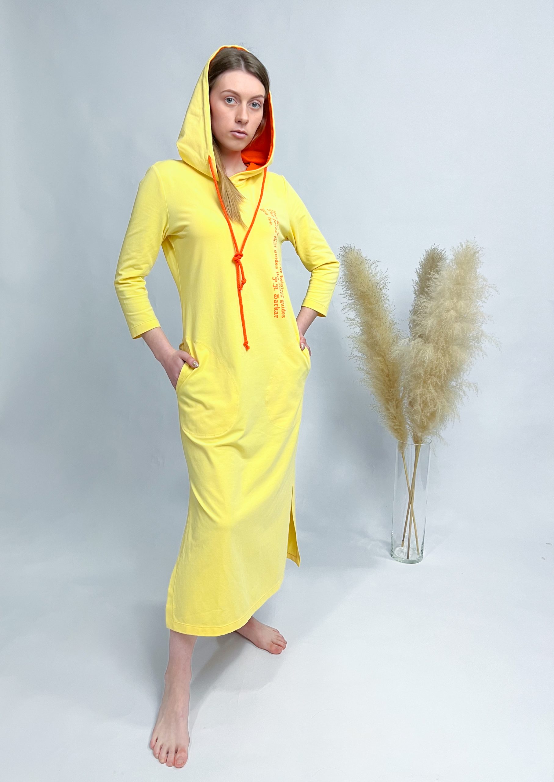 Tunic dress with hood